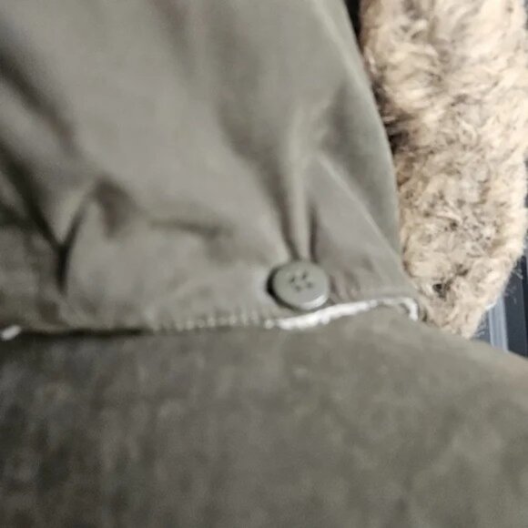 NAUTICA Olive Green Winter Parka/Sherpa Lining & Fur Trim Hood XS EUC - Picture 10 of 16